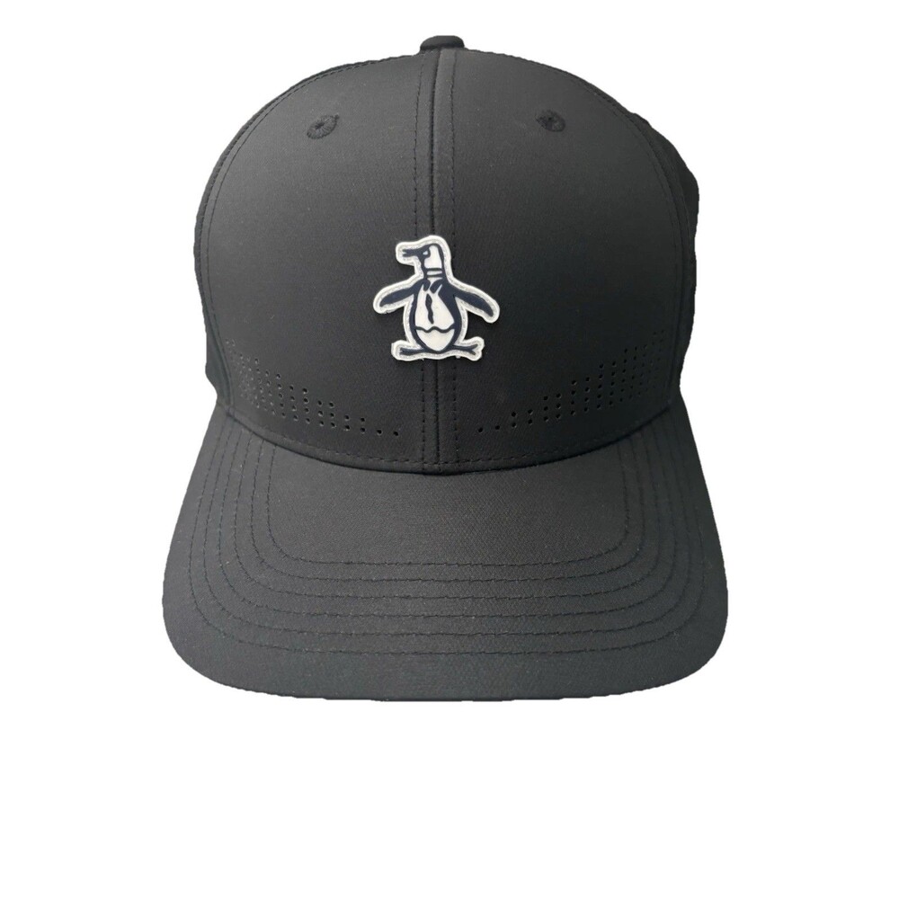 Original Penguin Golf Perforated Black Adjustable Hat/Cap NWOT